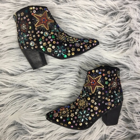 Free People Shoes - New Free People Night Out Black Velvet Beaded Boot